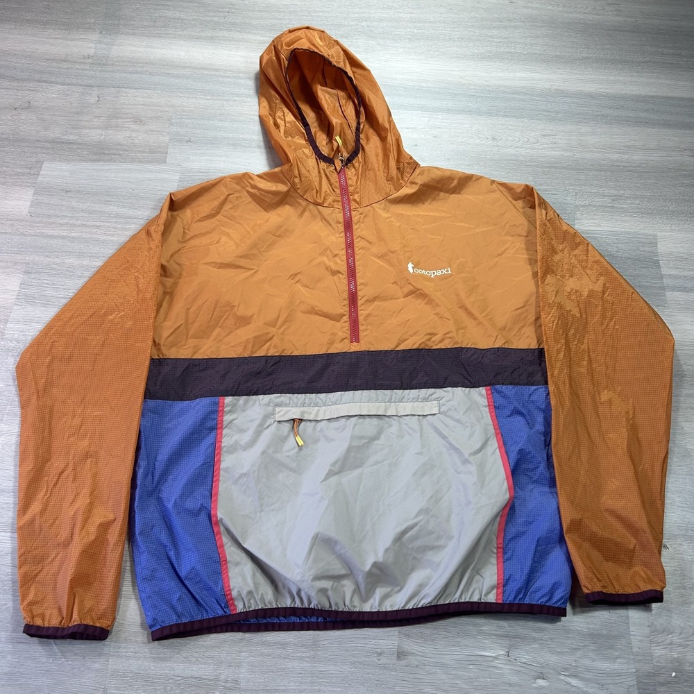 Cotopaxi Windbreaker Jacket Mens Large Multicolor 1/2 Zip Hooded Colorblock